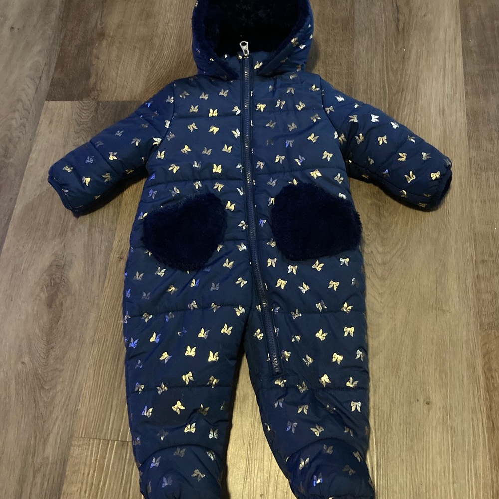 Jessica Simpson Navy One Piece with Gold and Blue Accents